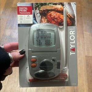 Taylor Digital Cooking Thermometer in Gray and Black